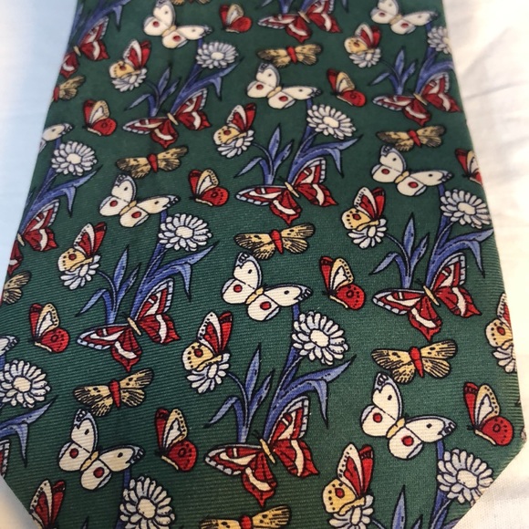 Philippe Vendome Paris 100% Silk Made in France Butterfly Print Tie - Picture 1 of 6